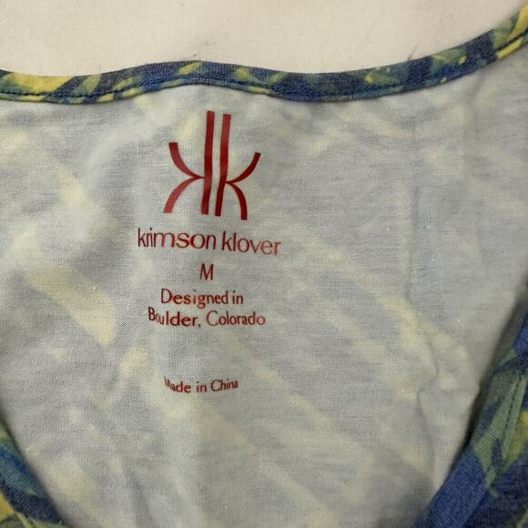 Krimson Klover Ripple Effect Dress Size M New Yellow Blue Fit Flare Geometric - Picture 6 of 10